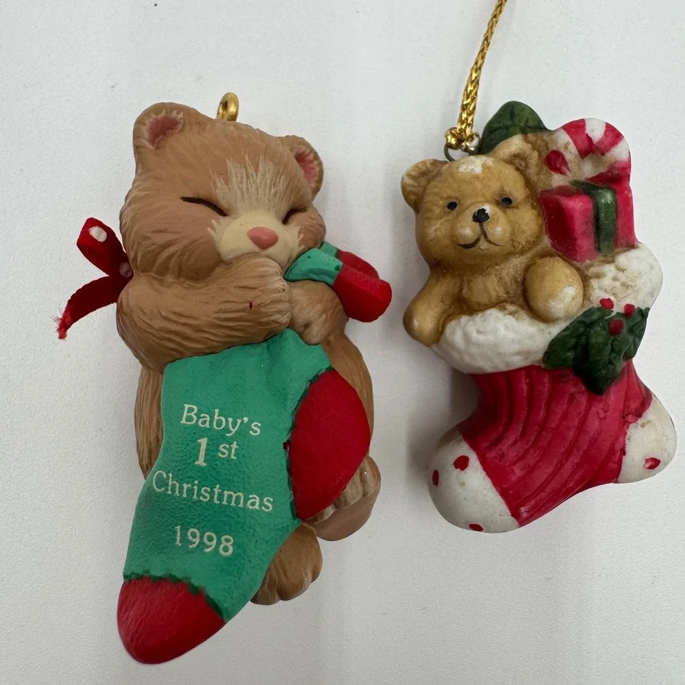 Vintage Christmas Ornaments Holiday Mixed Lot of 9 w/ Hallmark & Noma Tree Decor